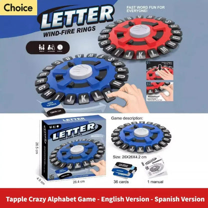 Children's Educational Table Toys English Spanish TAPPLE Crazy Alphabet Game Parent-child Interactive Turntable Toy Family Game