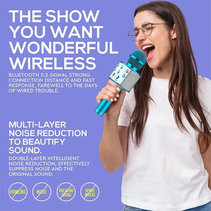 Microphone Wireless Bluetooth Karaoke  For Kids Toys,  For 3-15 Year Old Boys Girl Toys Birthday Gifts