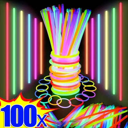 10/100pcs Fluorescence Sticks Party Multicolor Bright Colorful Bracelet Chemical