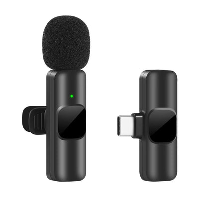 Wireless Microphone Portable Audio Video Recording Mini Mic for iPhone Android Live Broadcast