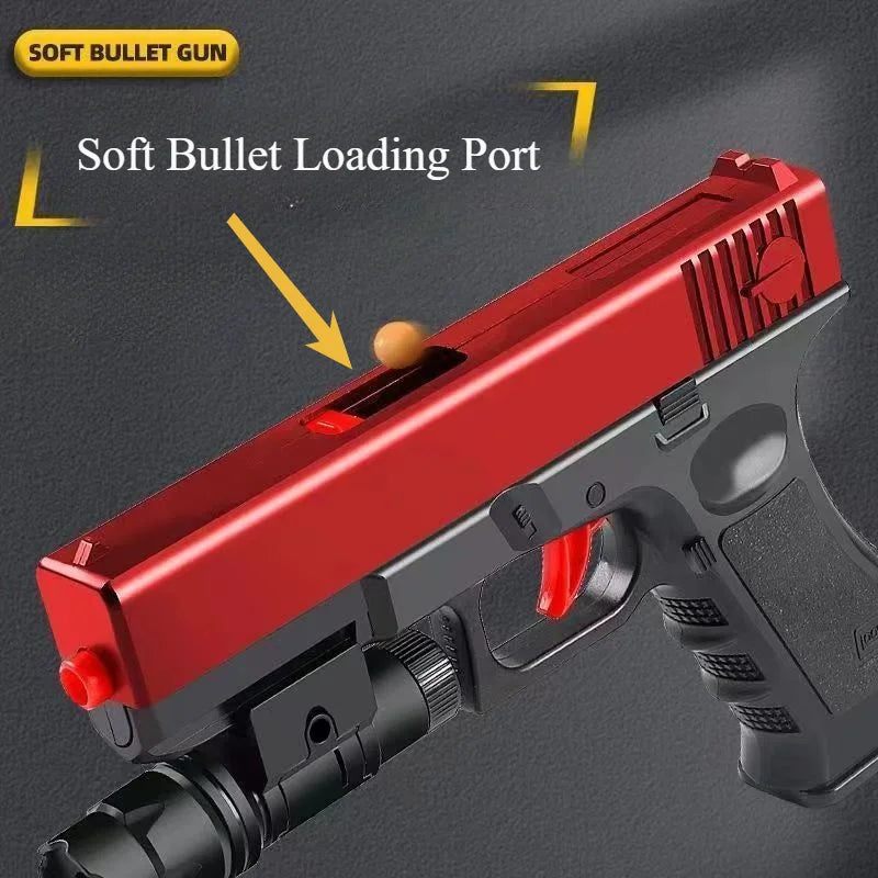 G17 Toy Gun With Laser Soft Bullet Airsoft Pistol for Children Gift