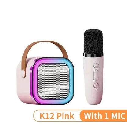 Karaoke Machine Portable Bluetooth Speaker With 1-2 Wireless Microphones