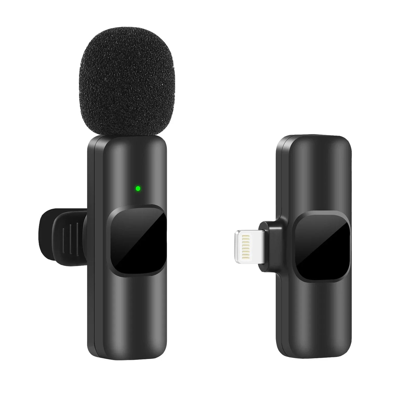 Wireless Microphone Portable Audio Video Recording Mini Mic for iPhone Android Live Broadcast