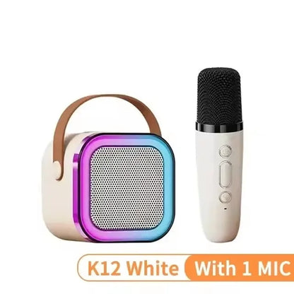 Karaoke Machine Portable Bluetooth Speaker With 1-2 Wireless Microphones