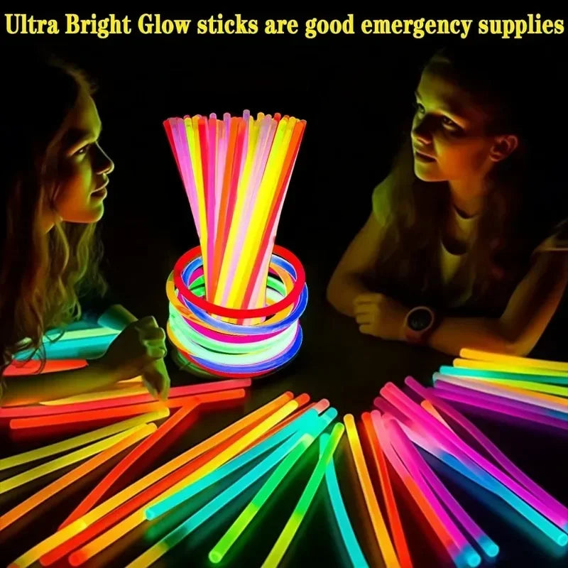 10/100pcs Fluorescence Sticks Party Multicolor Bright Colorful Bracelet Chemical