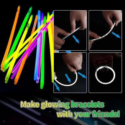 10/100pcs Fluorescence Sticks Party Multicolor Bright Colorful Bracelet Chemical