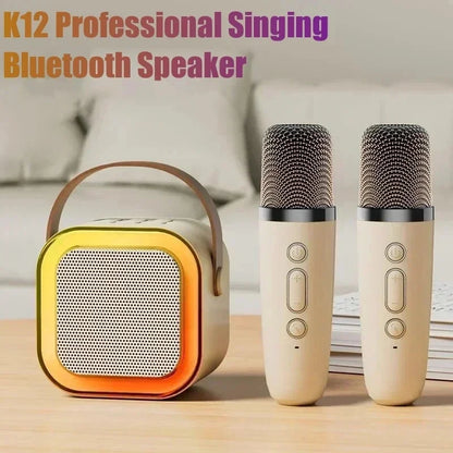 Karaoke Machine Portable Bluetooth Speaker With 1-2 Wireless Microphones