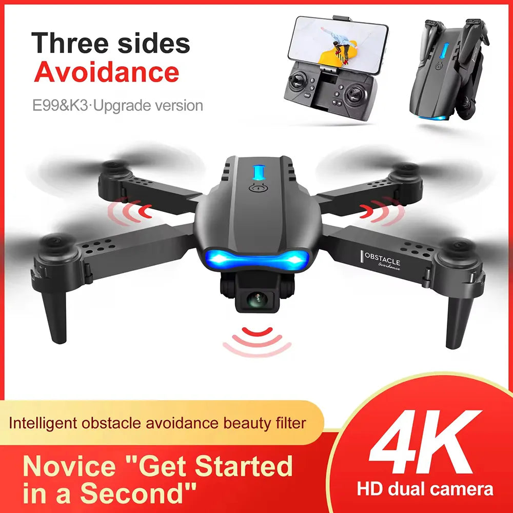 Hot Selling Drone E99 Pro hd 4k Dual Camera Remote Control Toy Mini Drone Brushless Machine 2.4GHz Wifi 3D RC Drone Foldable